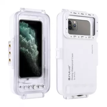 PULUZ PU9010W Waterproof Case for iPhone – 45m Underwater Housing, White