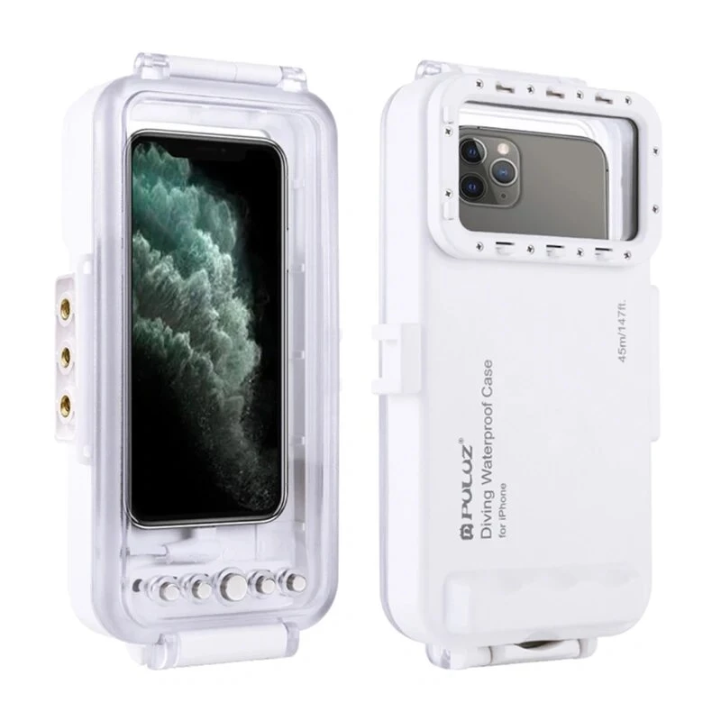 PULUZ PU9010W Waterproof Case for iPhone – 45m Underwater Housing, White