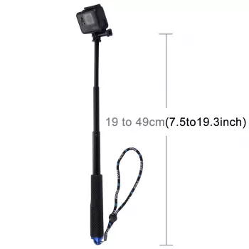 PULUZ Selfie Stick for Sports Cameras (DJI, GoPro, Insta360) - Black