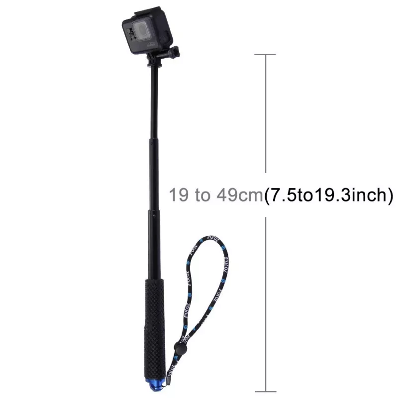PULUZ Selfie Stick for Sports Cameras (DJI, GoPro, Insta360) - Black
