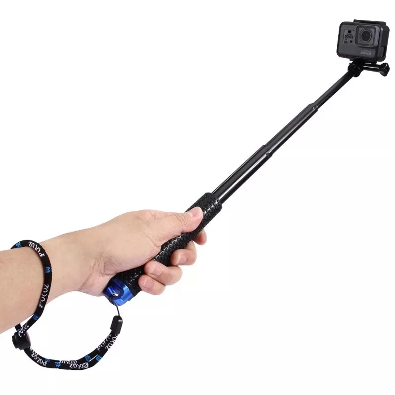 PULUZ Selfie Stick for Sports Cameras (DJI, GoPro, Insta360) - Black