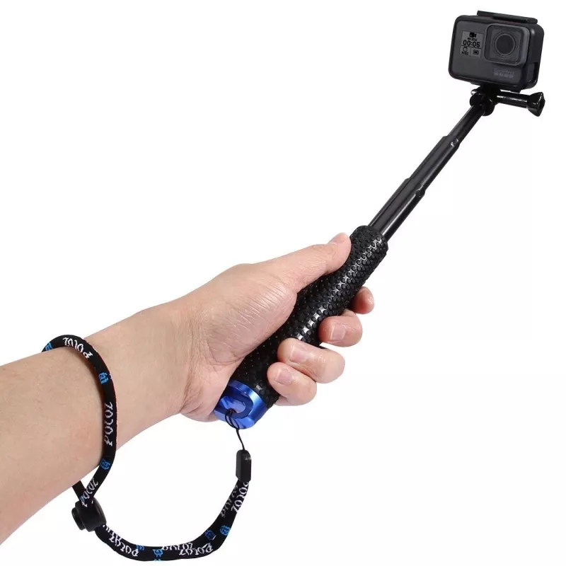 PULUZ Selfie Stick for Sports Cameras (DJI, GoPro, Insta360) - Black