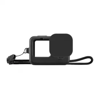 PULUZ Silicone Case for GoPro HERO12, HERO11, HERO10, HERO9 Black with Lens Cover and Strap (Black)