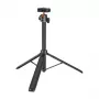 PULUZ Tripod for Phone with Selfie Stick 1.4m – PU730B, Bluetooth Remote Control, 360° Rotation, Black
