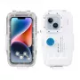 PULUZ Waterproof iPhone Case 40m with One-Way Valve (White) for iPhone 12/13/14/15