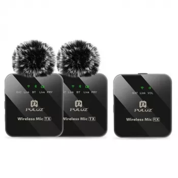 PULUZ Wireless Digital Dual Microphone with Clip, OTG USB Type-C, Lightning