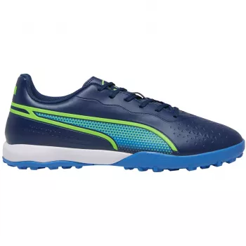 PUMA King Match TT Men's Football Boots Turf Trainer Black White Gold Size 43