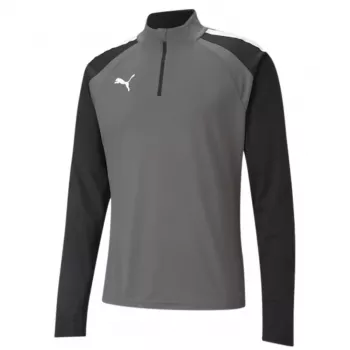PUMA teamLIGA 1/4 Men's Sweatshirt Zip Top Grey-Black