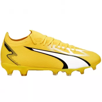 PUMA Ultra Match FG/AG Football Boots - Black/White/Gold - EU 43