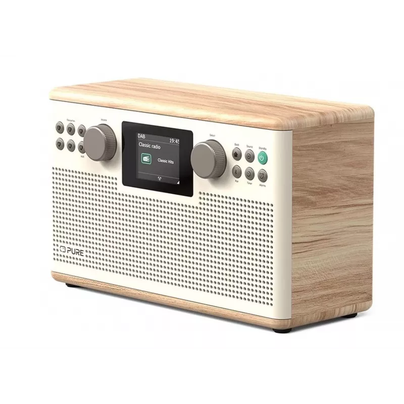 PURE ACOUSTICS Pure Classic H6 Digital Radio, DAB+/FM/Internet Radio, Bluetooth, Cotton White/Oak (EU/UK)