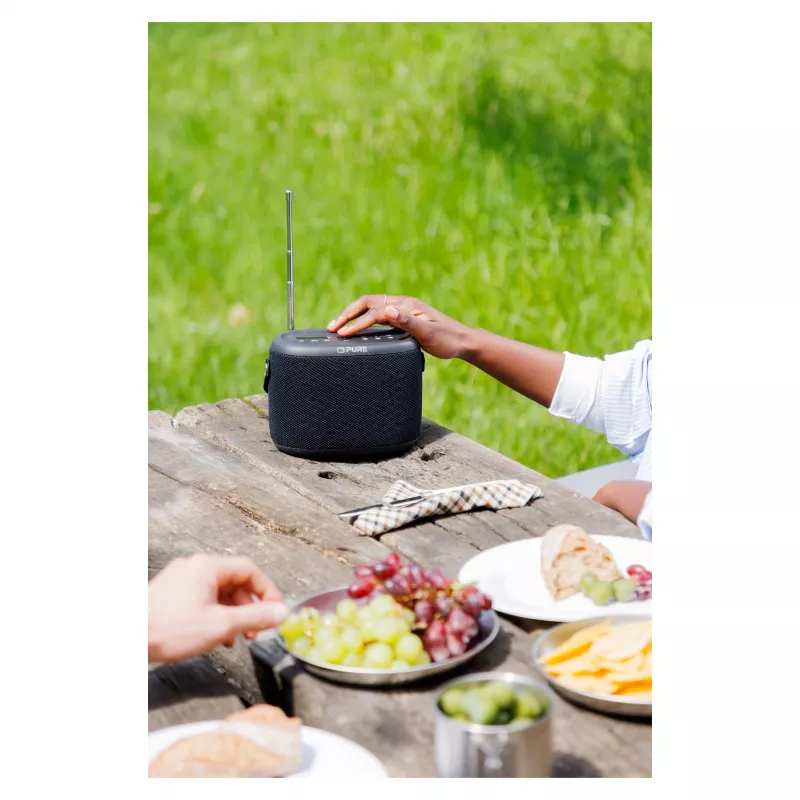 PURE ACOUSTICS Pure Woodland Portable Bluetooth Speaker – 10W, Waterproof, FM/DAB+ Radio, Black (253344)