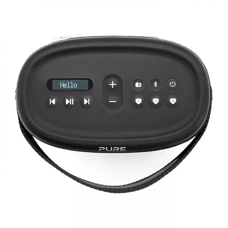 PURE ACOUSTICS Pure Woodland Portable Bluetooth Speaker – 10W, Waterproof, FM/DAB+ Radio, Black (253344)