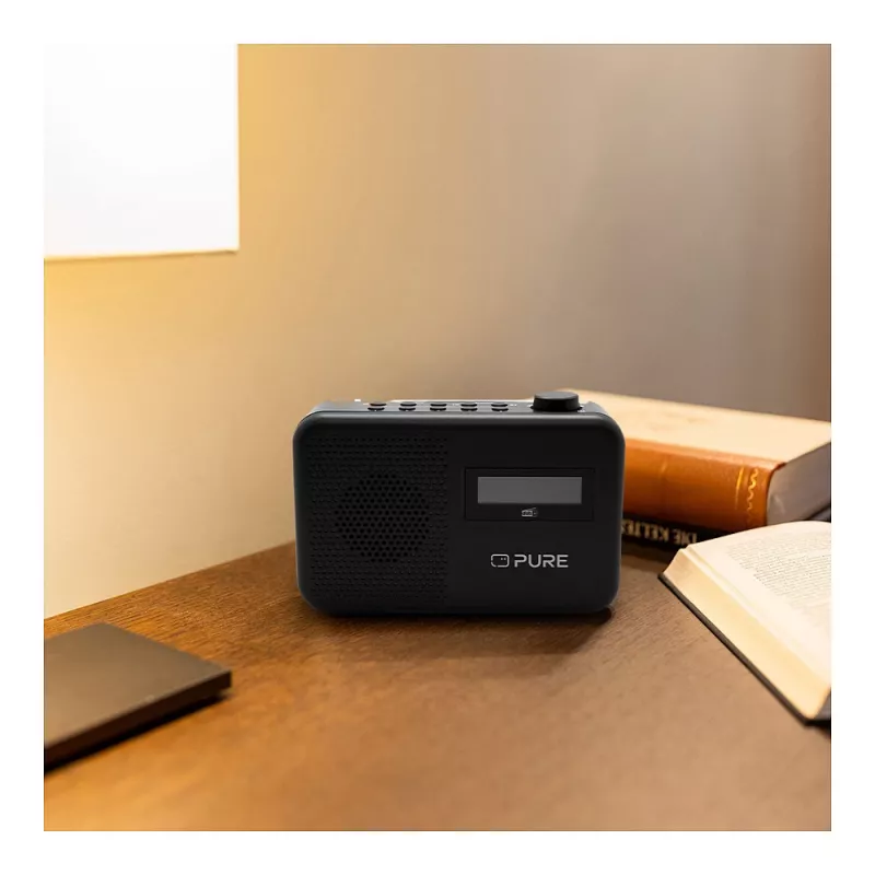 Pure Elan One2 DAB+ FM Portable Radio with Dual Alarm, Black