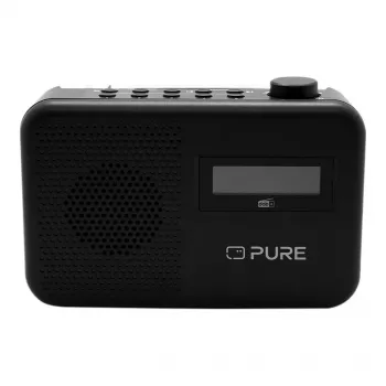 Pure Elan One2 DAB+ FM Portable Radio with Dual Alarm, Black
