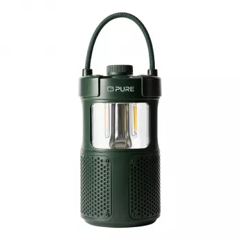 Pure Woodland Glow Waterproof Outdoor Speaker with LED Lamp, Green