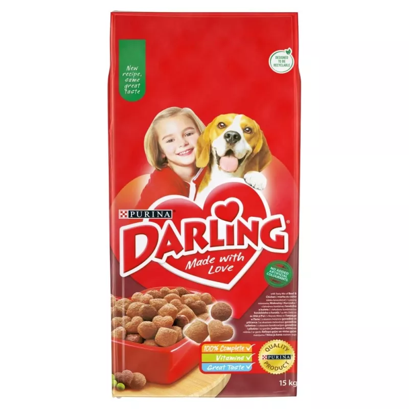 PURINA Darling Beef with Chicken Dry Dog Food - 15 kg