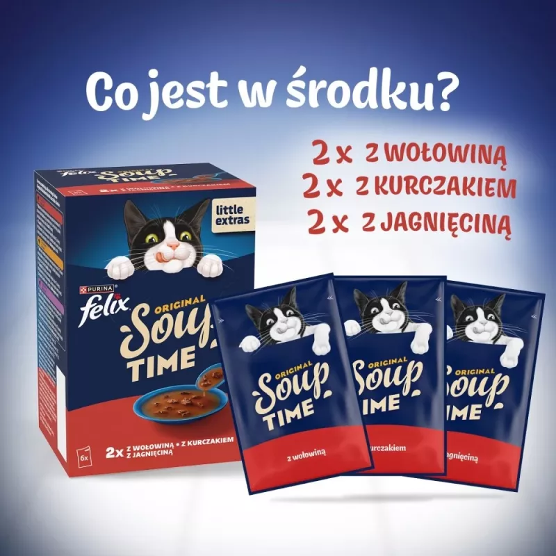 PURINA FELIX Soup Original Country Flavours 6x48g Wet Cat Food