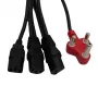 PWR Dedicated to 3 Headed Cable 3.8m - 3-in-1 USB-A to Lightning, USB-C, Micro-USB Braided Charging & Data Cable, Black