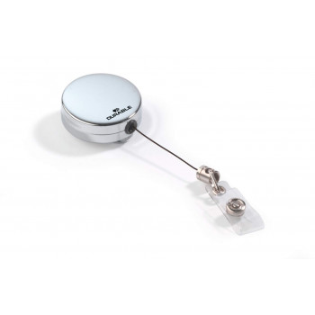 DURABLE CHROME 822523 Retractable Badge Reels, 40 mm, 10-Pack