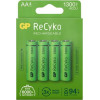 GP ReCyko AA NiMH rechargeable batteries, 1300 mAh, 1.2 V, 4 pack