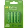 GP ReCyko AA NiMH rechargeable batteries, 1300 mAh, 1.2 V, 4 pack