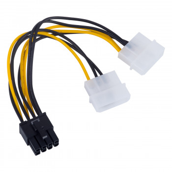 Akyga AK-CA-29 Dual Molex to PCIe 8-Pin Power Adapter, 15 cm
