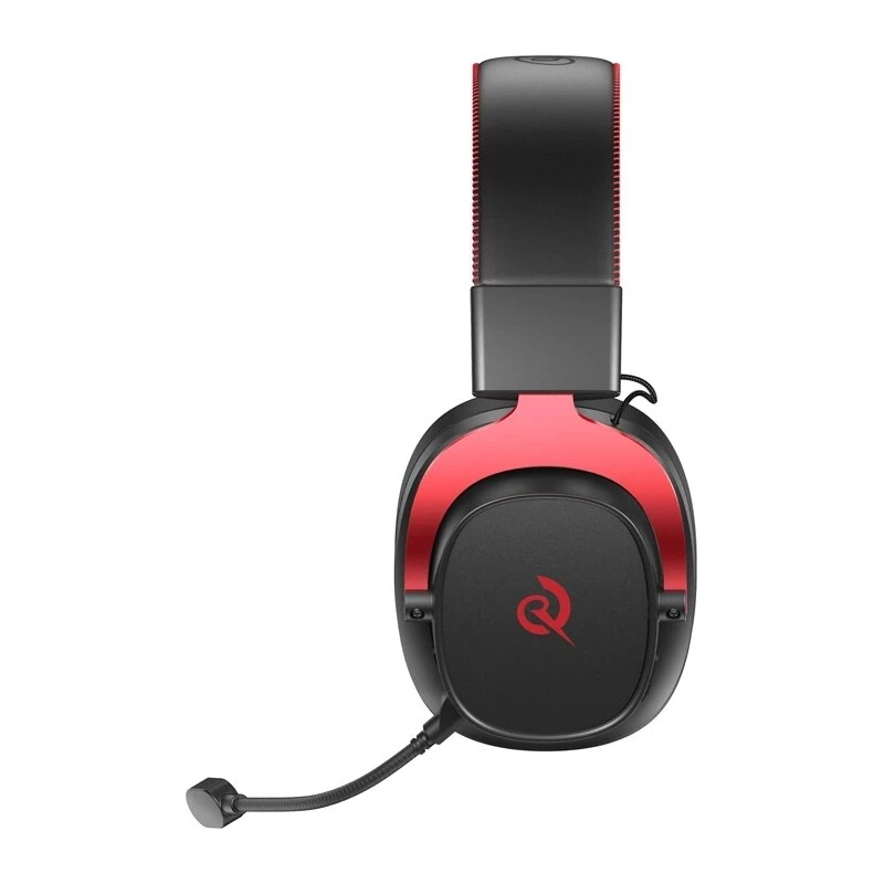 QCY Heroad VT200 Gaming Headphones – Black & Red, 50mm Drivers, Virtual 7.1 Surround, RGB LED, USB-A