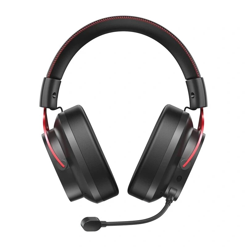 QCY Heroad VT200 Gaming Headphones – Black & Red, 50mm Drivers, Virtual 7.1 Surround, RGB LED, USB-A