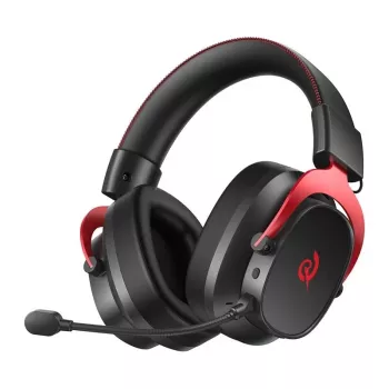 QCY Heroad VT200 Gaming Headphones – Black & Red, 50mm Drivers, Virtual 7.1 Surround, RGB LED, USB-A