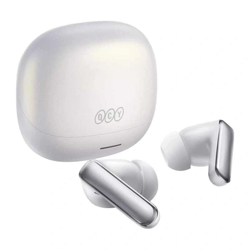 QCY Melobuds N65 Open-Ear Wireless Earbuds with 16.2mm Drivers, Bluetooth 5.3, IPX4, 30h Battery, White