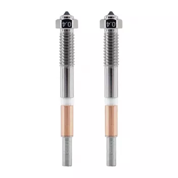 QIDI BMN204 0.4mm Bimetal Nozzle for Q2 Series (2 pcs) – Copper/Titanium Alloy, M6 Thread, 1.75mm Filament