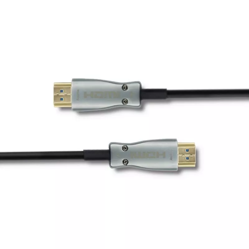 Qoltec 50472 High-Speed HDMI Cable with Ethernet 20m 4K@60Hz 18Gbps Gold-Plated Connectors Black & Silver