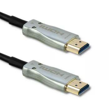 Qoltec 50472 High-Speed HDMI Cable with Ethernet 20m 4K@60Hz 18Gbps Gold-Plated Connectors Black & Silver