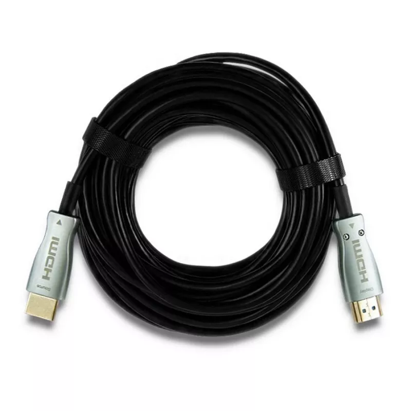 Qoltec 50474 HDMI 1.4 High Speed Cable with Ethernet, 30 m, Gold-Plated Connectors, Triple Shielding, Black/Silver