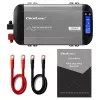 Qoltec Pure Sine Wave Inverter 12V to 230V 1000W/2000W with LCD, USB, USB-C, LiFePO4/GEL/AGM Compatible
