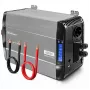 Qoltec Pure Sine Wave Inverter 12V to 230V 3000W/6000W with LCD, USB, USB-C, LiFePO4/GEL/AGM Compatible