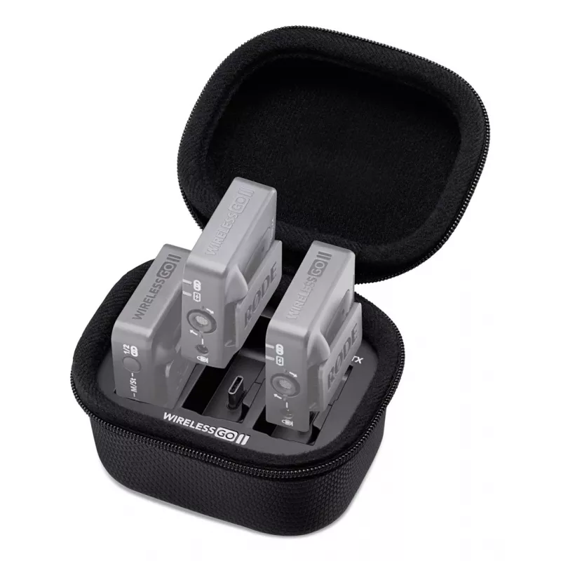 RØDE Charging Case for Wireless GO II - Portable Power Hub with 4200 mAh Battery, Hard-Shell Protection, USB-C Charging, and Cable Storage