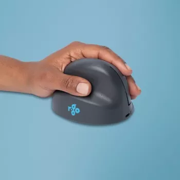 R-GO TOOLS R-Go HE Basic Medium Wireless Ergonomic Vertical Mouse - 2.4 GHz Optical, 5 Buttons, Rechargeable, Black
