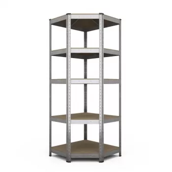 RACK BUDGET RANGULAR 180X90X45CM - 5 Shelves, Grey, Boltless Assembly