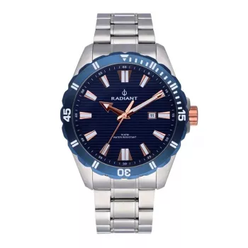 RADIANT Men's Analog Quartz Wristwatch RA602201 45mm Stainless Steel Milanese Mesh Bracelet Black Dial