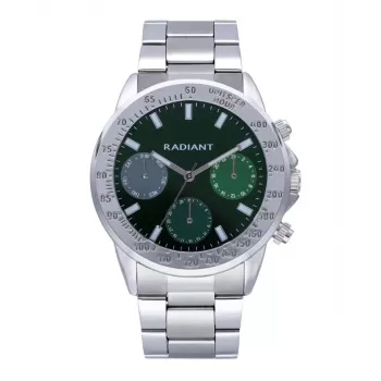 RADIANT Men's Watch RA604703 - 45mm Stainless Steel Quartz Analog with Black Dial and Silver Bracelet