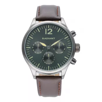 RADIANT Men's Watch RA641702 43mm Analog Quartz Black Dial Leather Strap