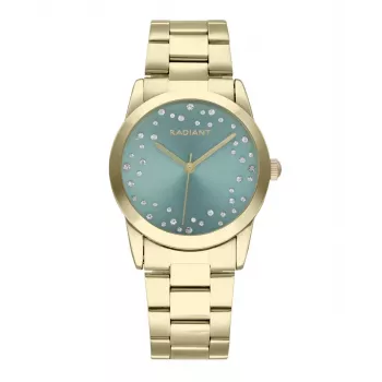 RADIANT Women's Quartz Analog Watch RA606204 - 36mm Stainless Steel Case, White Dial, Black Leather Strap