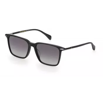 RAG&BONE RNB5028GS8075 Men's Square Sunglasses Black Acetate Frame Grey Gradient Lens 55mm