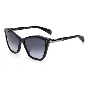 RAG&BONE Women's RNB1045GS6FQ5 Sunglasses - Havana Tortoise Acetate Frame, Grey Polycarbonate Lenses, 57mm