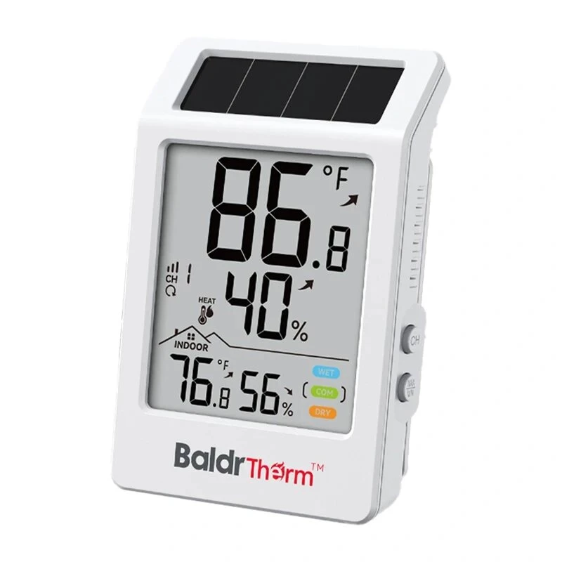 RAINPOINT BALDRTHERM B0707 Solar-Powered Thermo-Hygrometer with Outdoor Sensor