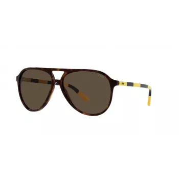 Ralph Lauren PH4173-500373 Men's Rectangular Sunglasses, Havana, Brown Lens, 59/14/140 mm