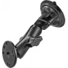 RAM Mounts Suction Cup Mount with AMPS Adapter - B-Ball (1 inch), Diamond Base Plate, Medium Arm, Round Base Plate (RAM-B-166-202U)