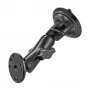RAM Mounts Suction Cup Mount with AMPS Adapter - B-Ball (1 inch), Diamond Base Plate, Medium Arm, Round Base Plate (RAM-B-166-202U)