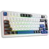 Rampage Quell Pro Mechanical Wireless 75% Keyboard with TFT Display, Gasket Mount, Hot-Swap, 2.4G + BT, White